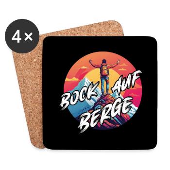 Bock auf Berge Bergwandern - Untersetzer (4er-Set) - Weiß - Vorne