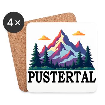 Val Pusteria - Dessous de verre (lot de 4) - blanc - Devant