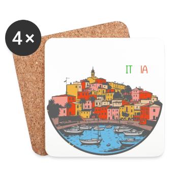 Amalfi Küste Italien - Untersetzer (4er-Set) - Weiß - Vorne