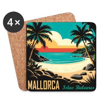 Mallorca Balearen - Untersetzer (4er-Set) - Weiß - Vorne