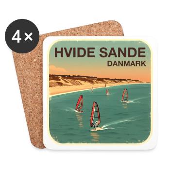 Hvide Sande alternatively Denmark - Coasters (set of 4) - white - Front