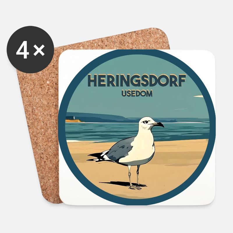 Heringsdorf - Untersetzer (4er-Set) - Weiß