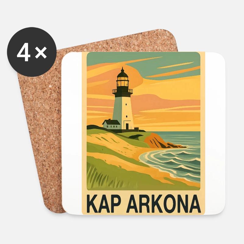 Kap Arkona - Untersetzer (4er-Set) - Weiß