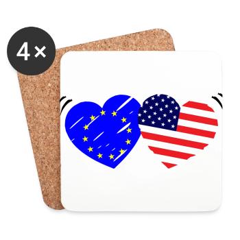 Die Europa Amerika Liebe - Untersetzer (4er-Set) - Weiß - Vorne