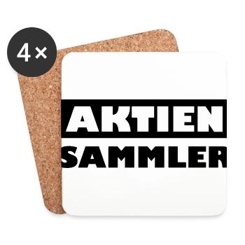 Der Aktiensammler - Untersetzer (4er-Set) - Weiß - Vorne