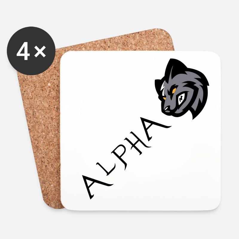 Wolf Wolf Alpha - Untersetzer (4er-Set) - Weiß
