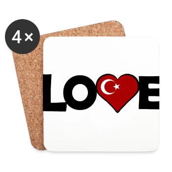 Die Liebe der Türkei - Untersetzer (4er-Set) - Weiß - Vorne