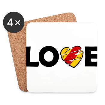 Badnerland Liebe - Untersetzer (4er-Set) - Weiß - Vorne