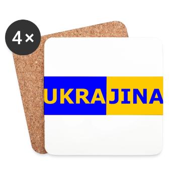 Ukrainiens - Dessous de verre (lot de 4) - blanc - Devant