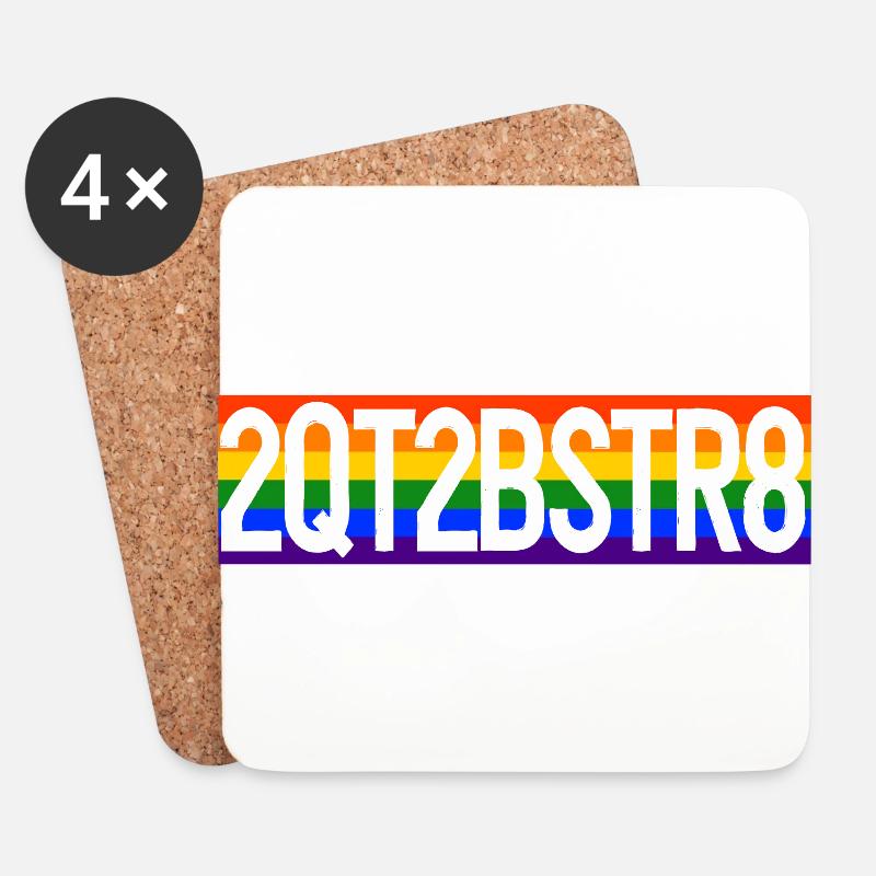 LGBT Gay Pride CSD Regenbogen 2QT2BSTR8 - Untersetzer (4er-Set) - Weiß