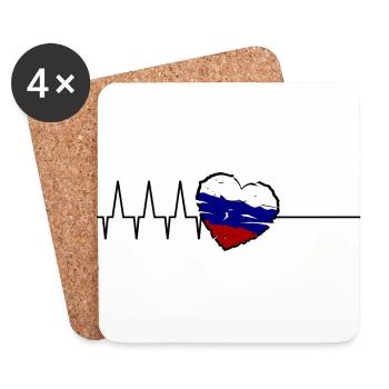 Russie Heartbeat - Dessous de verre (lot de 4) - blanc - Devant