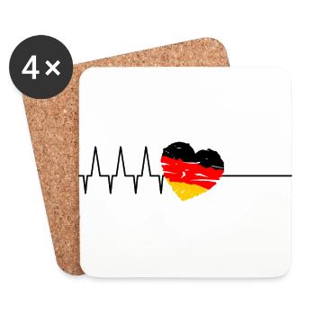 German Heartbeat - Coasters (set of 4) - white - Front