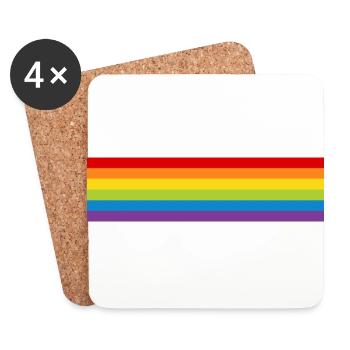 LGBT Pride Flag CSD Regenbogen Flagge Pride Month - Untersetzer (4er-Set) - Weiß - Vorne