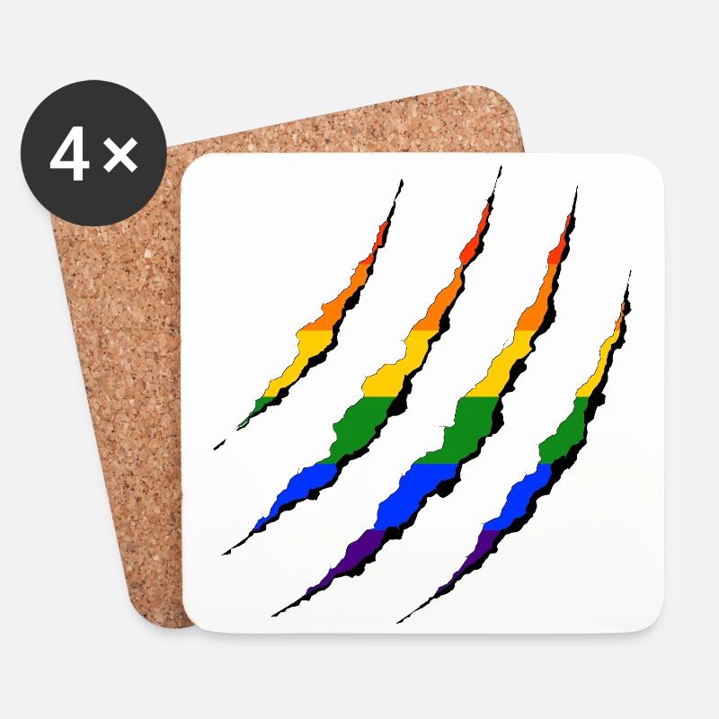 LGBT Wunde Gay Pride Regenbogen Coming Out - Untersetzer (4er-Set) - Weiß