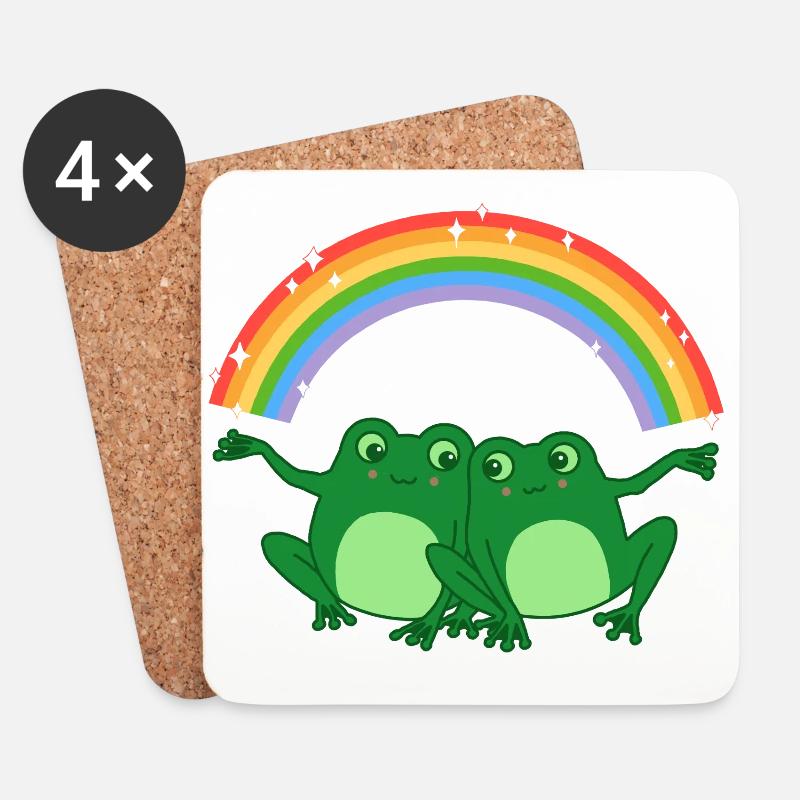 Gay Frogs T#01 - Untersetzer (4er-Set) - Weiß
