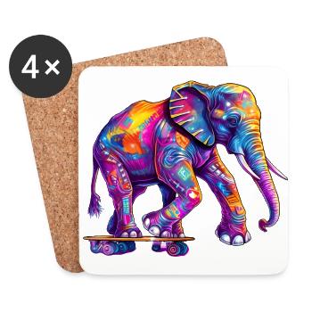 Metall Elephantastic - Untersetzer (4er-Set) - Weiß - Vorne