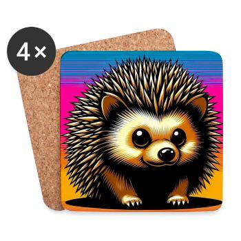 Igel - Untersetzer (4er-Set) - Weiß - Vorne