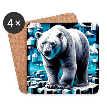 Eisbär - Untersetzer (4er-Set) - Weiß - Vorne
