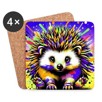 Igel - Untersetzer (4er-Set) - Weiß - Vorne