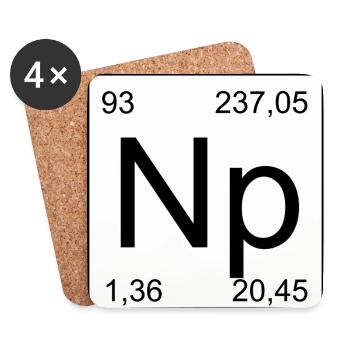 Neptunium Elementar Minimalkunst - Untersetzer (4er-Set) - Weiß - Vorne