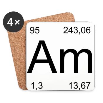 Americium Am Element Typography - Untersetzer (4er-Set) - Weiß - Vorne