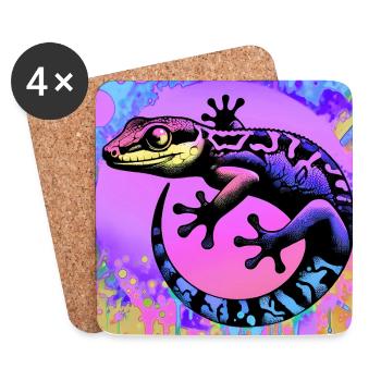 Gecko - Untersetzer (4er-Set) - Weiß - Vorne