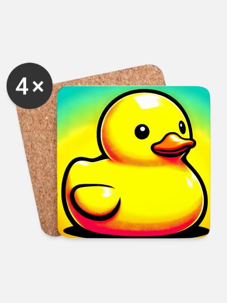 Ente Ente Ente Ente Ente - Untersetzer (4er-Set) - Weiß