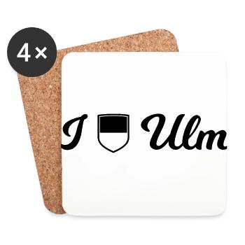 I love Ulm - Coasters (set of 4) - white - Front