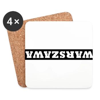 Fans de Varsovie - Dessous de verre (lot de 4) - blanc - Devant