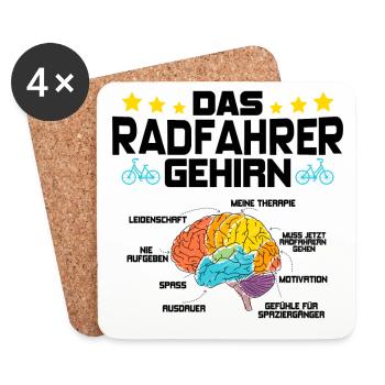 Fahrrad – Shirt Fahrradverleih Drahtesel Geschenk - Untersetzer (4er-Set) - Weiß - Vorne