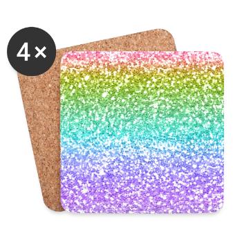 Regenbogen Funkeln - Untersetzer (4er-Set) - Weiß - Vorne