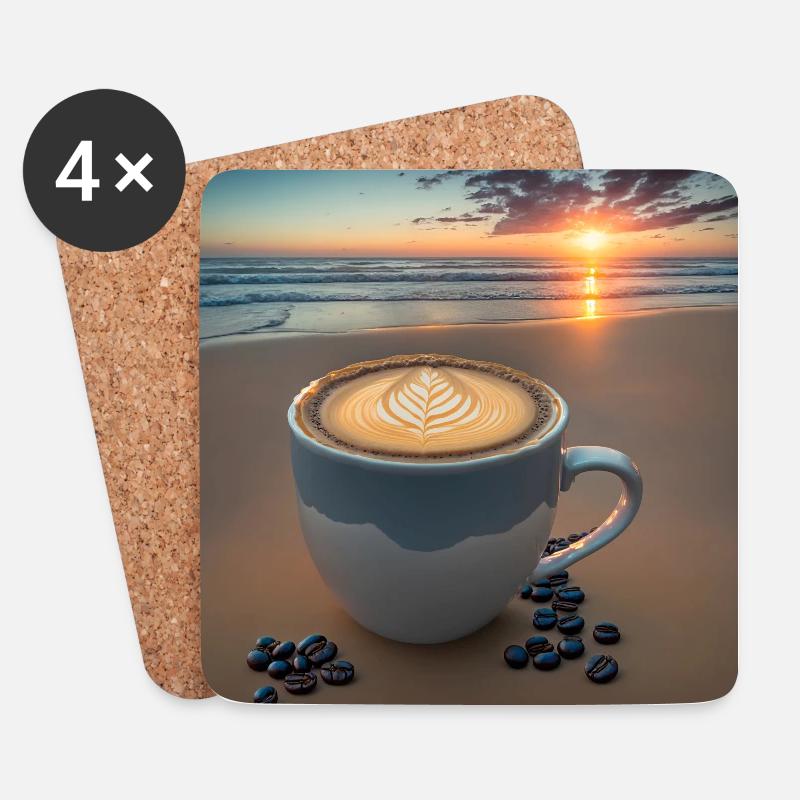Tolle Tasse Kaffee, ungewöhnliches Design - Untersetzer (4er-Set) - Weiß