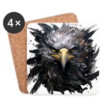 Der Steinadler - Untersetzer (4er-Set) - Weiß - Vorne