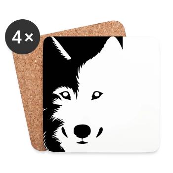 Wolf - Untersetzer (4er-Set) - Weiß - Vorne