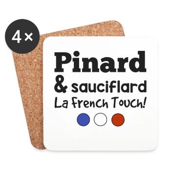 Pinard & sauciflard la french touch - Dessous de verre (lot de 4) - blanc - Devant