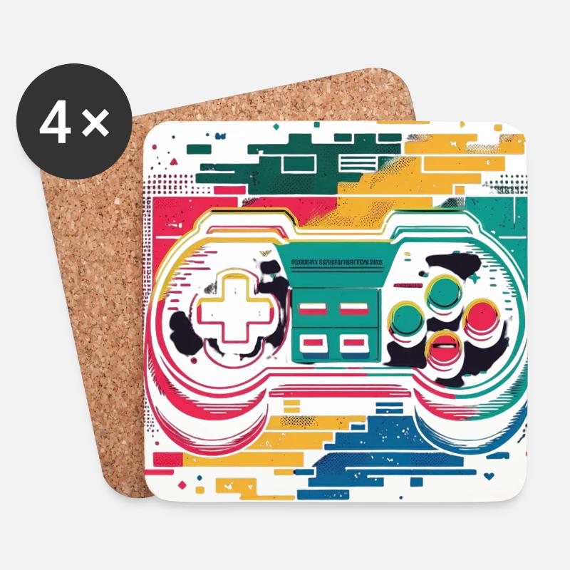 Retro Console - Coasters (set of 4) - white