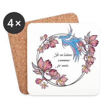 Magnolia - Dessous de verre (lot de 4) - blanc - Devant