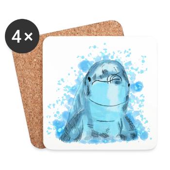 Dolphin - Coasters (set of 4) - white - Front