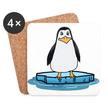 Penguin Climate Change Climate North Pole Children Nature - Coasters (set of 4) - white - Front