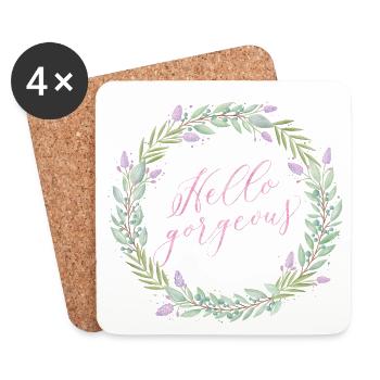 Hello, you wonderful beauty! - Coasters (set of 4) - white - Front