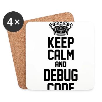 Keep Calm And Debug Code Programmer Nerd Software - Untersetzer (4er-Set) - Weiß - Vorne