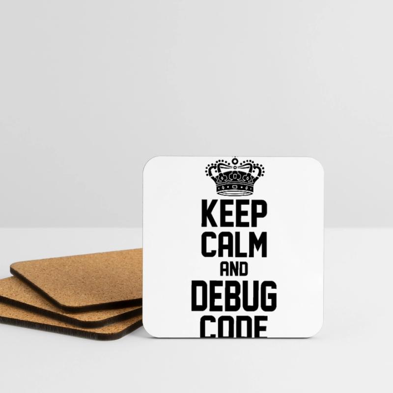 Keep Calm And Debug Code Programmer Nerd Software Untersetzer (4er-Set)