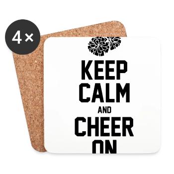 Keep Calm And Cheer On Gymnast Cheerleader Cheerle - Untersetzer (4er-Set) - Weiß - Vorne