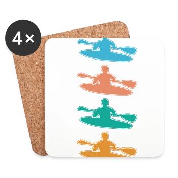 Retro Graphic Kayaking Kayak Canoe Rowing Rower Pa - Untersetzer (4er-Set) - Weiß - Vorne