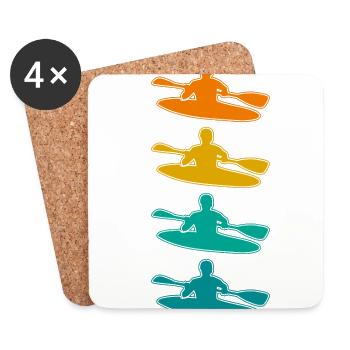 Retro Graphic Kayaking Kayak Canoe Rowing Rower Pa - Untersetzer (4er-Set) - Weiß - Vorne