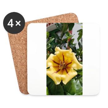 Belle fleur jaune - Dessous de verre (lot de 4) - blanc - Devant