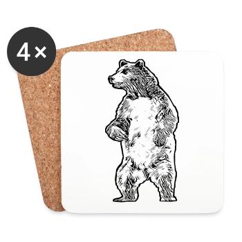 Bär - Untersetzer (4er-Set) - Weiß - Vorne