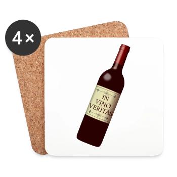 weinflasche in vino veritas - Untersetzer (4er-Set) - Weiß - Vorne