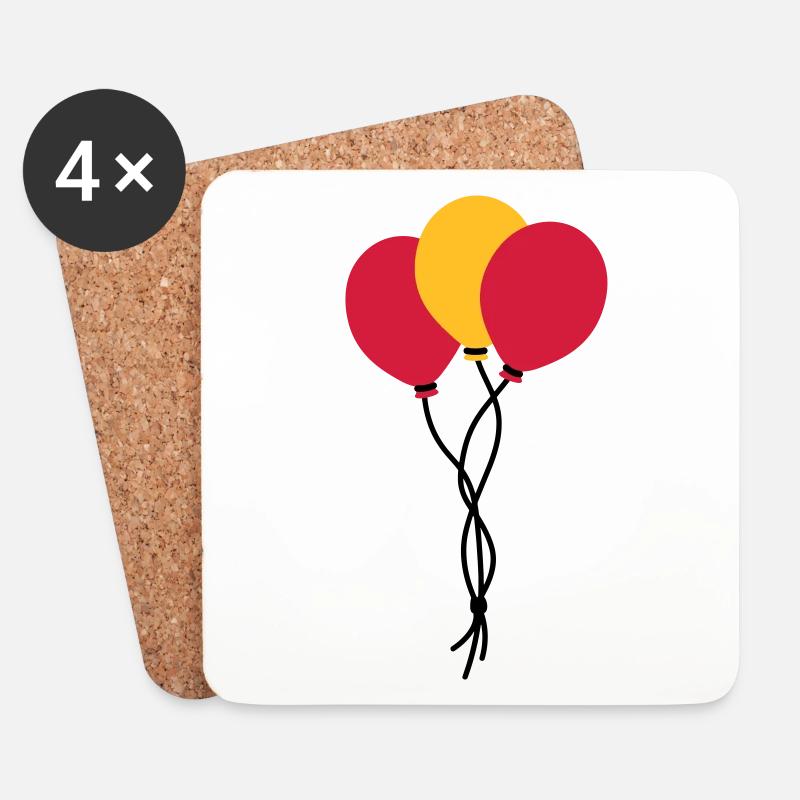 Drei Luftballons / three balloons / trois ballons - Untersetzer (4er-Set) - Weiß