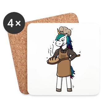 Unicorn baker everyday baker heroes - Coasters (set of 4) - white - Front